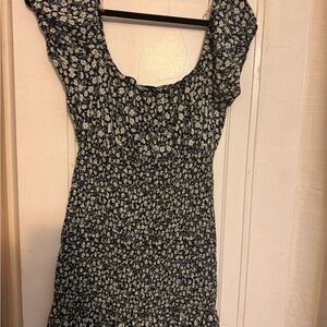 Wild Fable Black and White Smocked Sundress